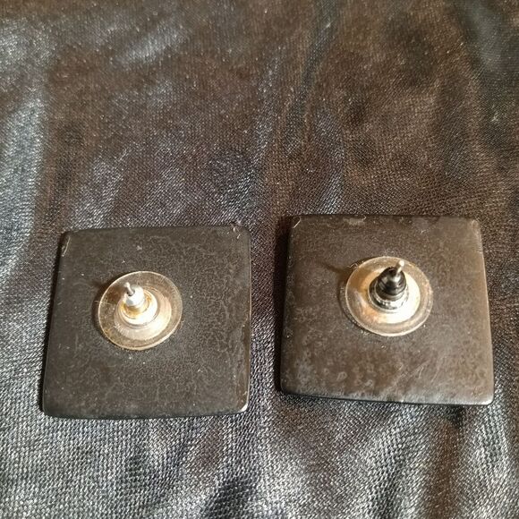 Vintage Painted Wood 70s Earrings - Picture 4 of 4